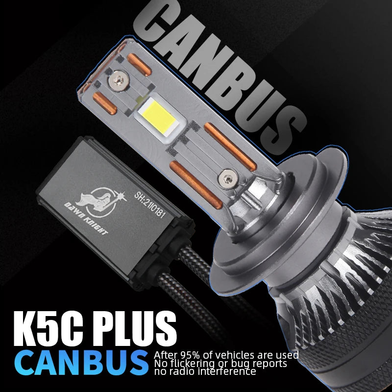 Lâmpadas LED DAWNKNIGHT K5C PLUS 140W Canbus 4300K / 6000K LED H4 H7 H11 HB3 9005 HB4 9006 Luz de nevoeiro LED Tubo de cobre duplo 12V 2PCS