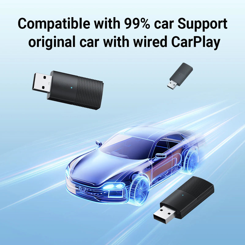 Mini Adaptador Sem Fio CarPlay Plug and Play